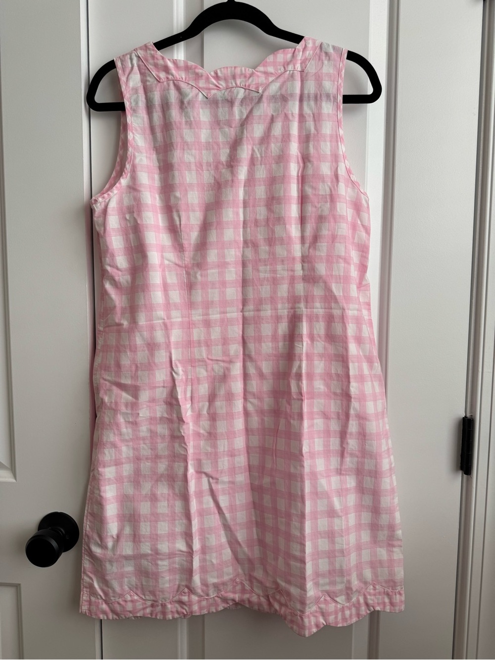 Crown & Ivy Pink Gingham Scallop Hem Shift Dress | Size 12 - Picture 5 of 7